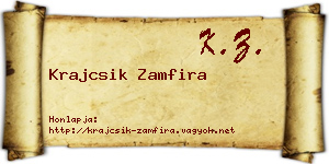 Krajcsik Zamfira névjegykártya